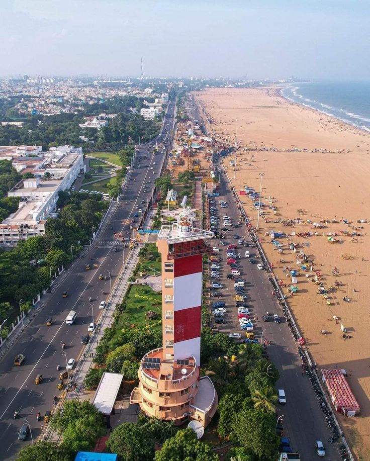Chennai Marina Beach - Starting Point for Outstation Taxi